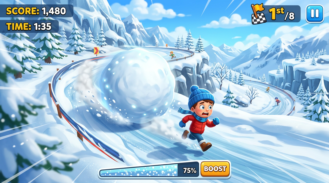 Snow Roll 3D - Fun Race 截图示意(案例为脱敏示意)