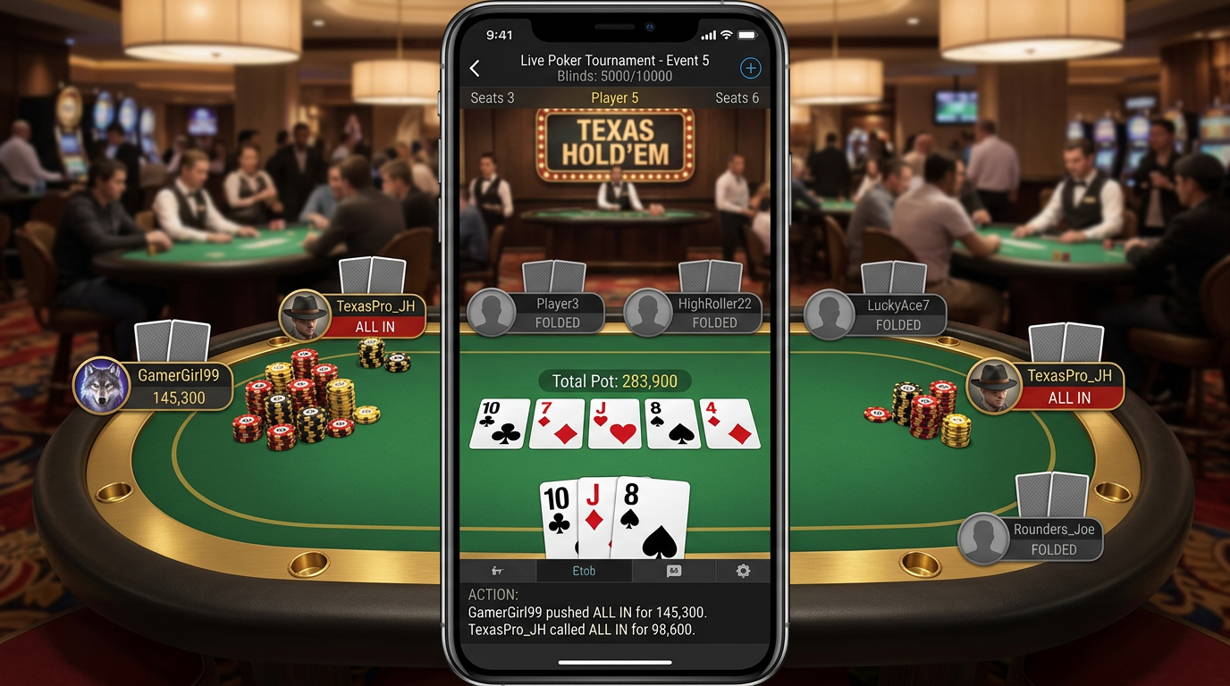 Texas Holdem Poker Games 截图示意(案例为脱敏示意)